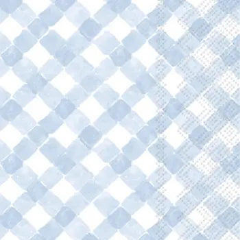 Gingham Light Blue Guest Napkin