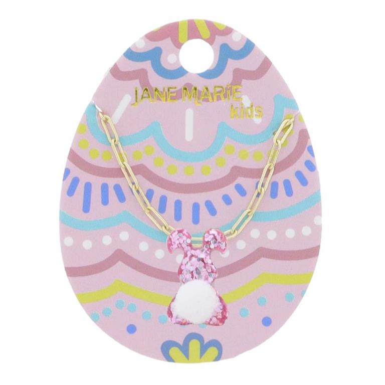 Kids Pink Glitter W/ White Pom Pom