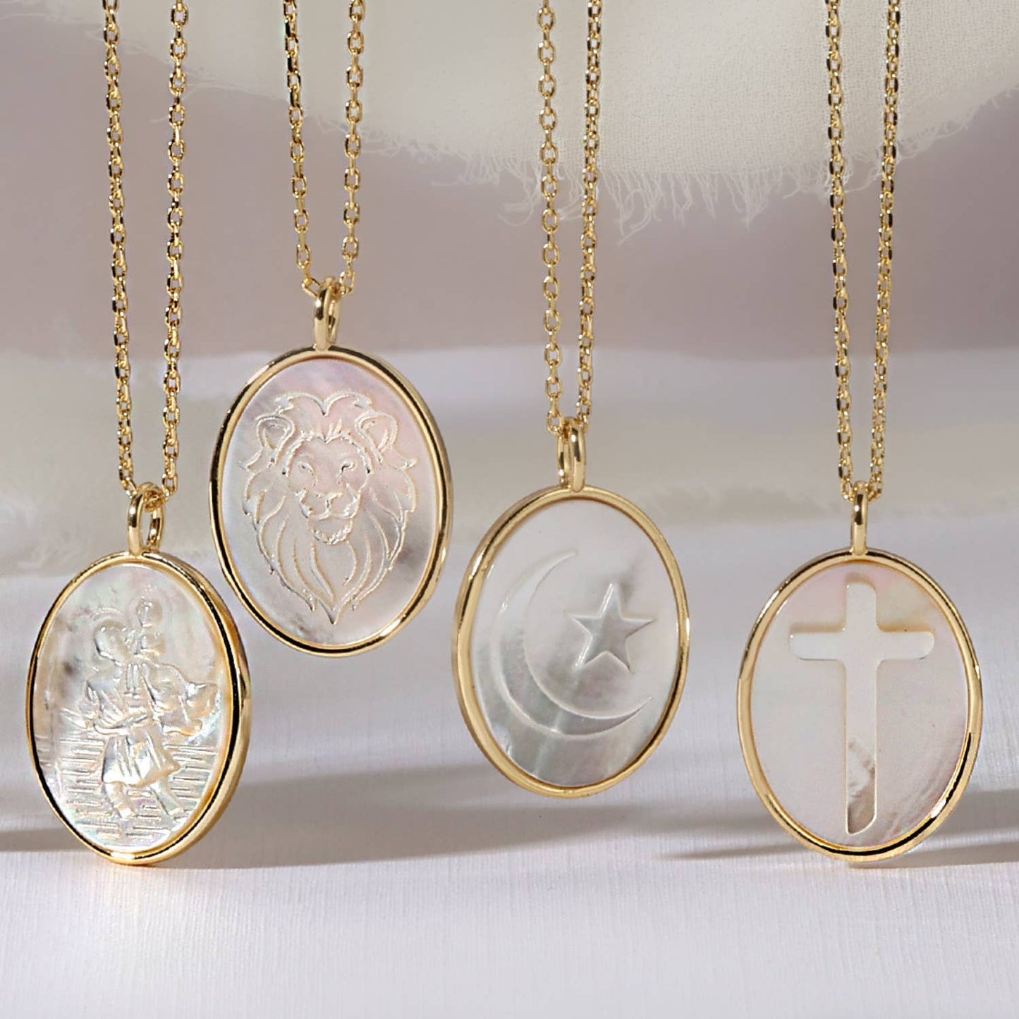 Saint Christopher Oval Pendant Necklace