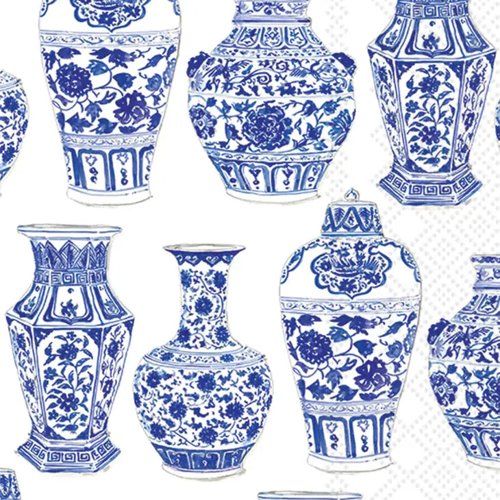 Blue & White Urns Guest Napkin