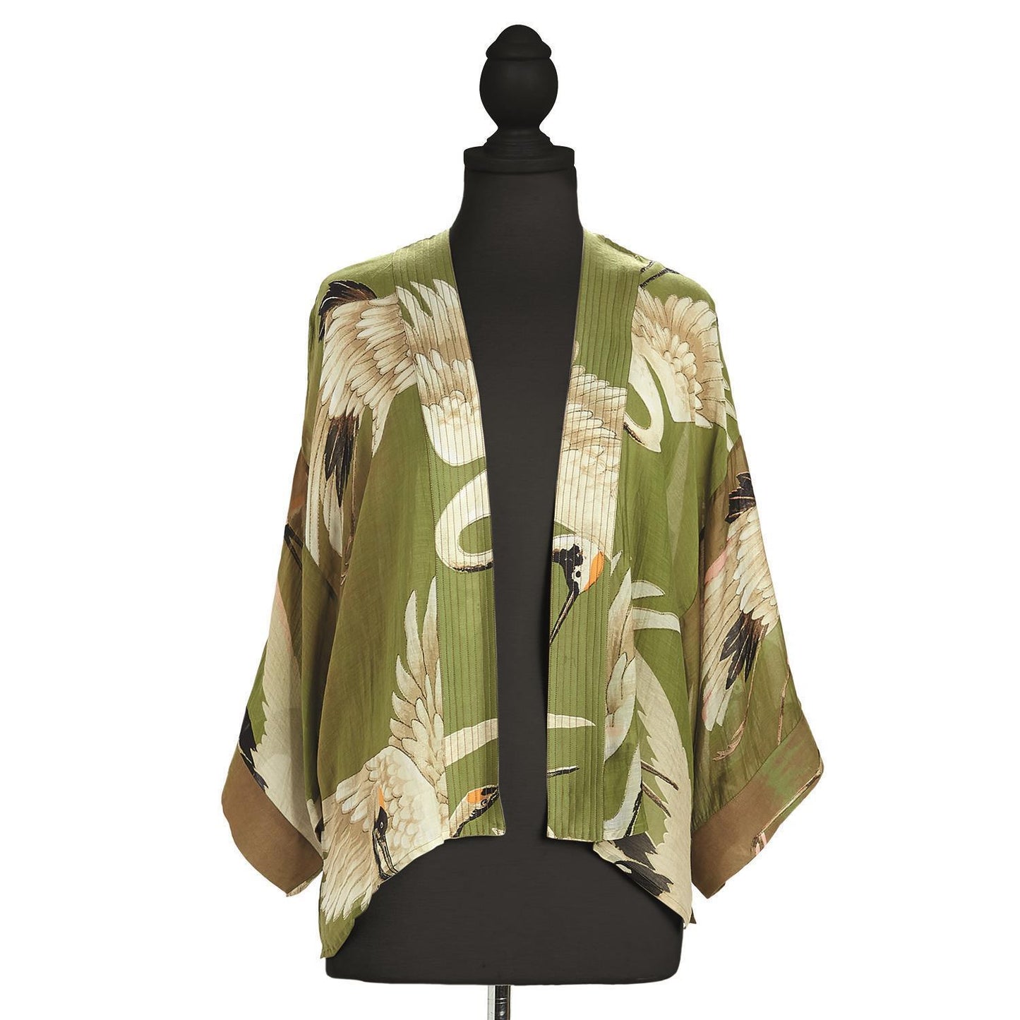 Heron Green Short Kimono