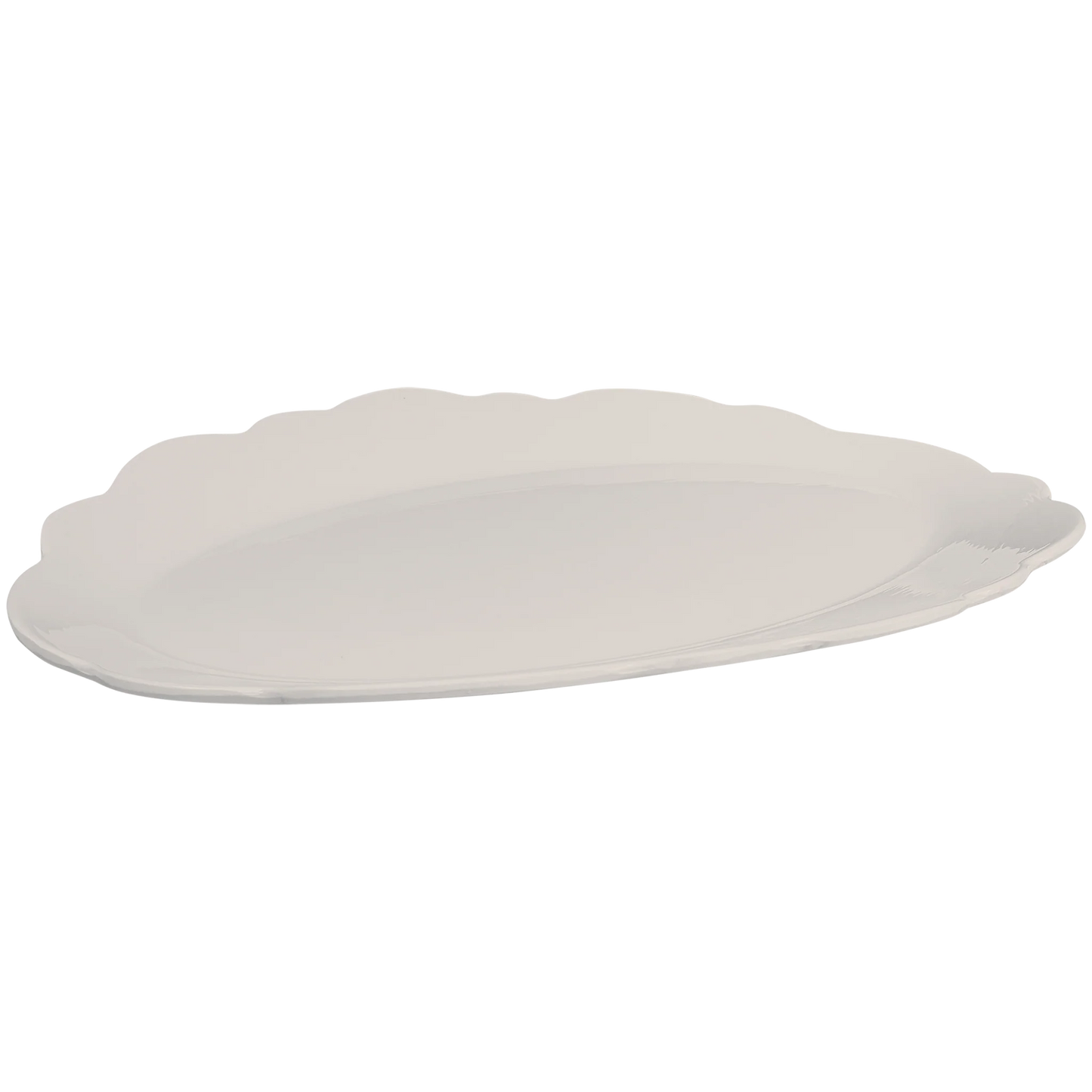 Scalloped Serving Oval Stone