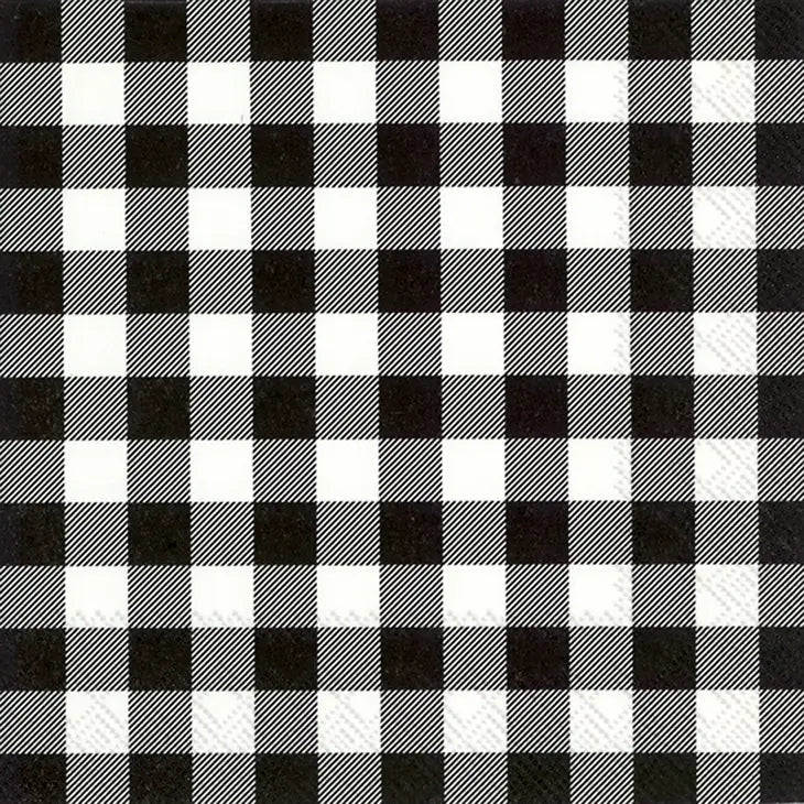 Buffalo Check Black Cocktail Napkin