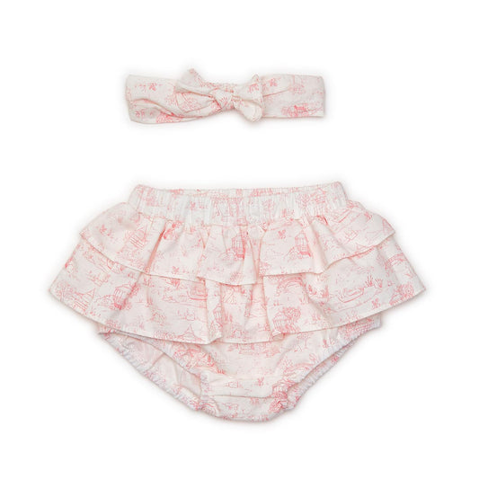Ruffled Diaper Cover and Headband Set