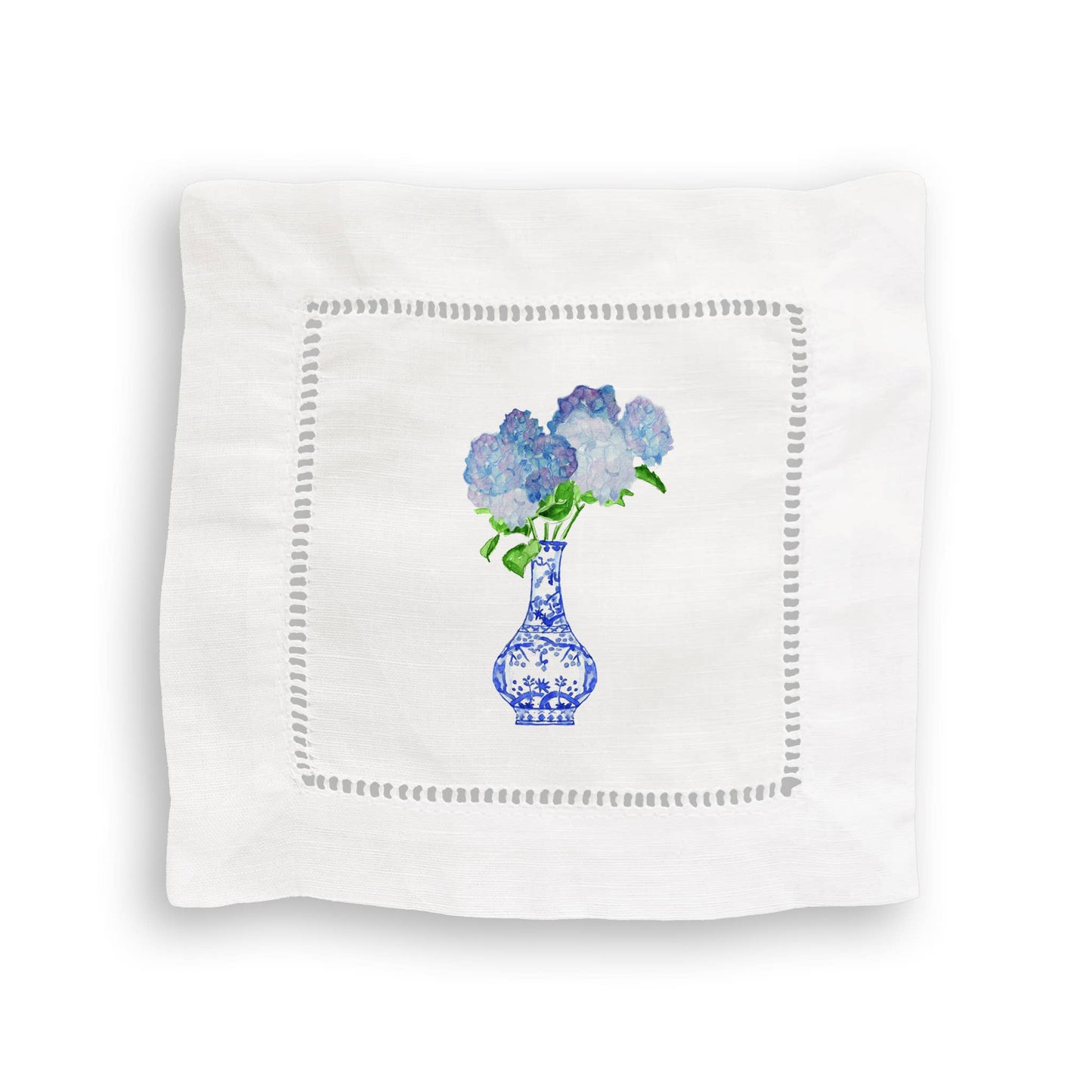 Hydrangea Vases Mixed Linen Cocktail Napkin Set