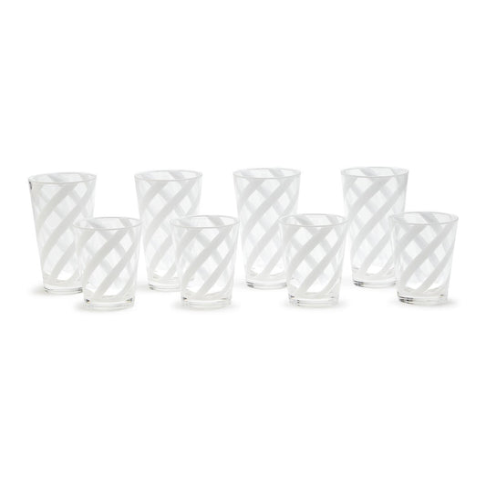 Interlaced White Drinking Glass