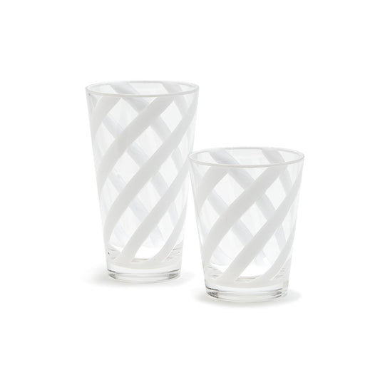 Interlaced White Drinking Glass