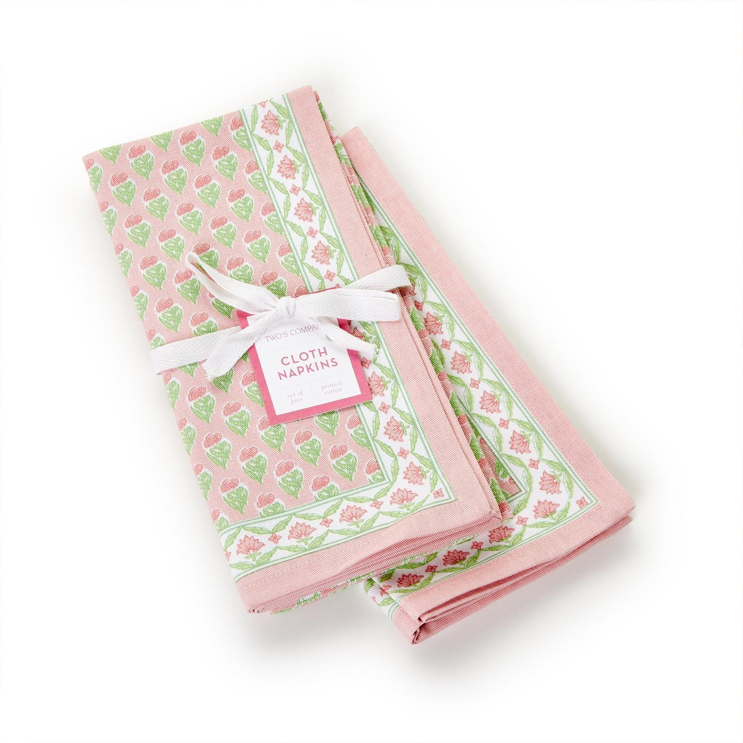 Floral Block Cloth Napkins