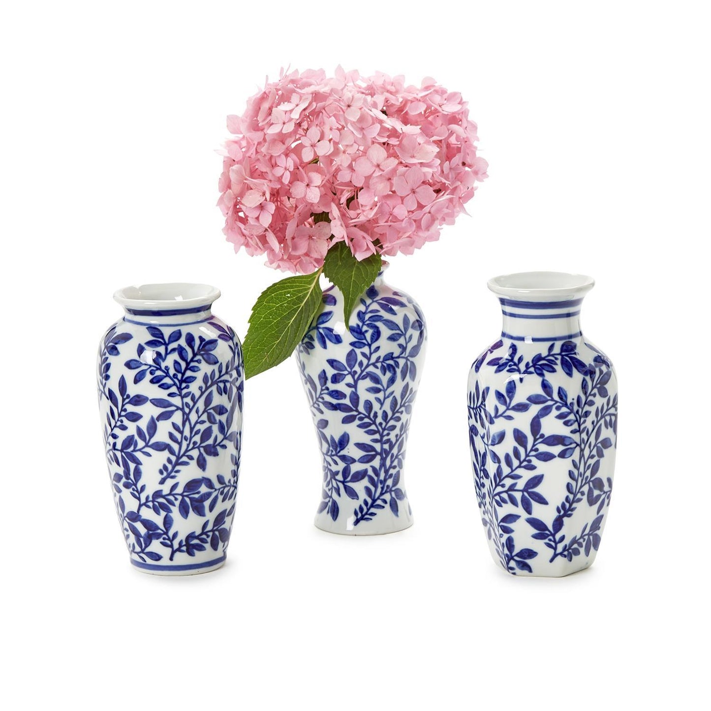 Hand-Painted Blue and White Chinoiserie Vase