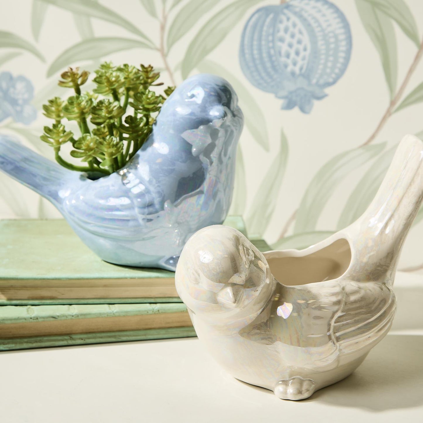 Iridescent Bird Cachepot