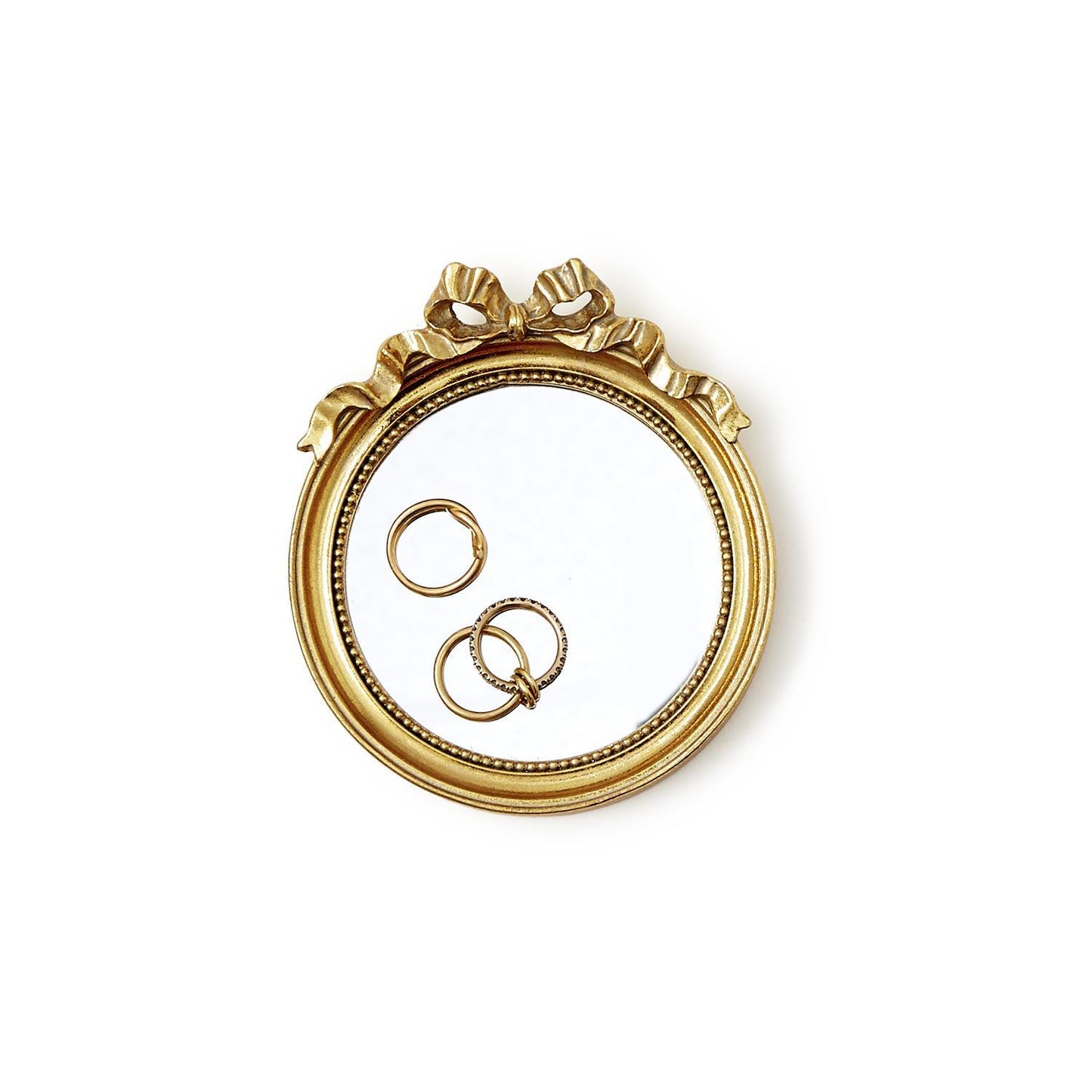 Vintage Bow Mirror Trinket Tray