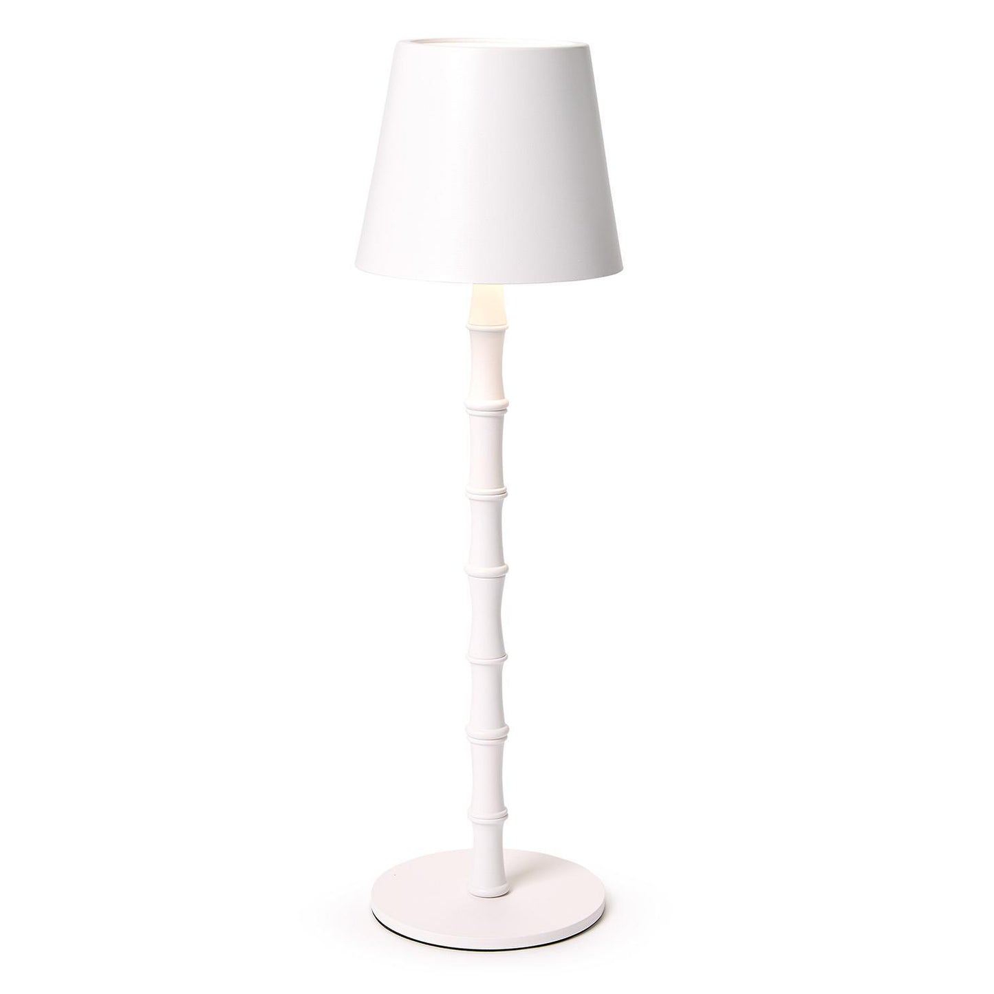 Cordless White Bamboo Table Lamp