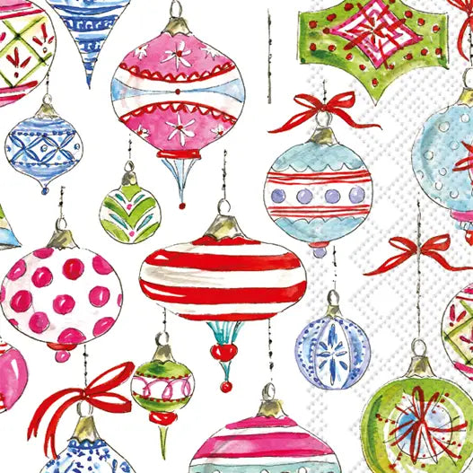 Merry Vintage Ornaments Guest Napkin