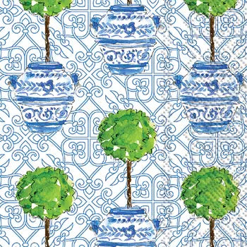 Blue Topiary Guest Napkin
