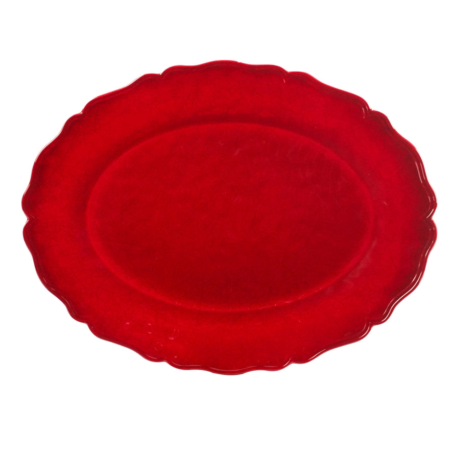 Red Oval Platter