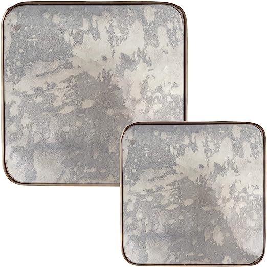 Antiqued Mirror Tray Set