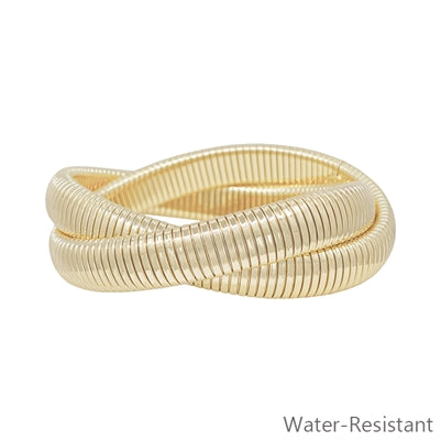 Gold Twisted Ribbed Bracelet