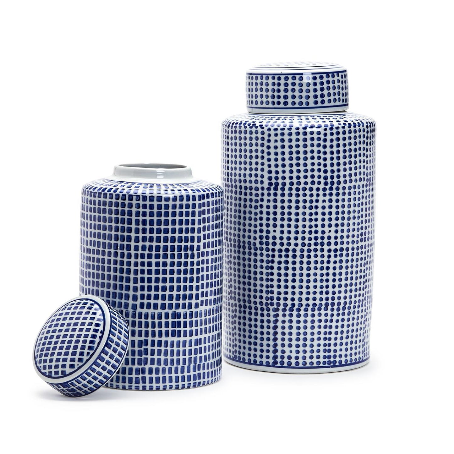 Shibori Blue & White Jar