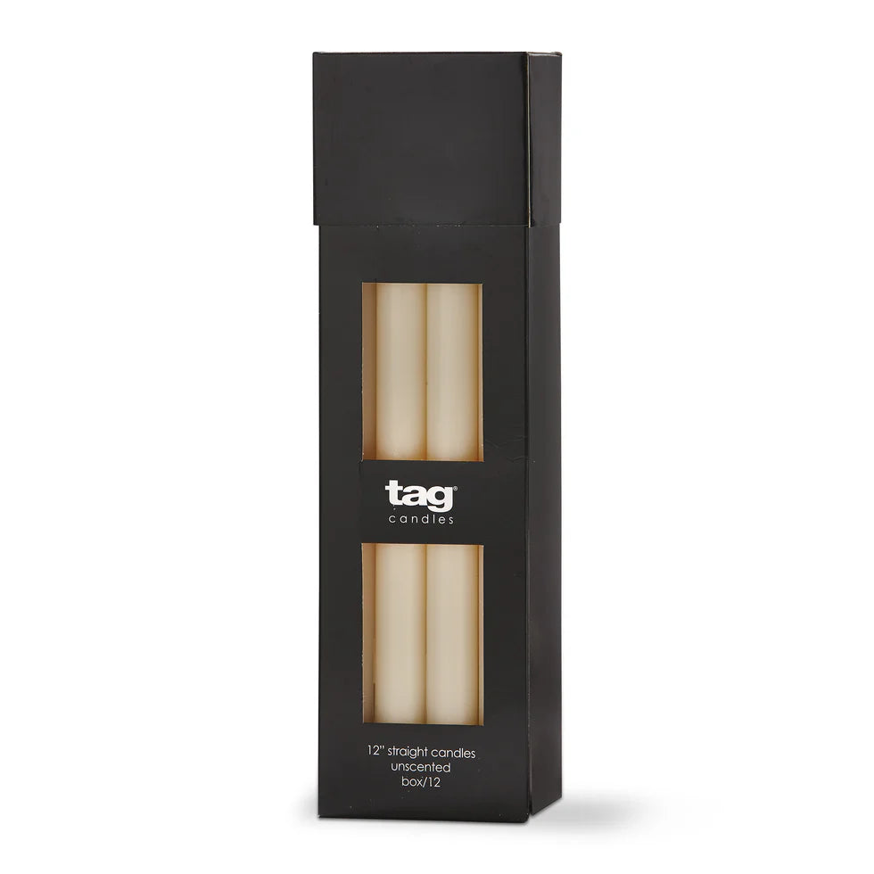 12' Straight Candles Ivory