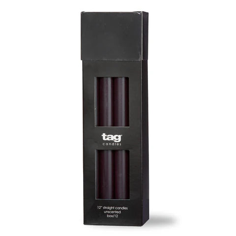 12' Straight Candles Black