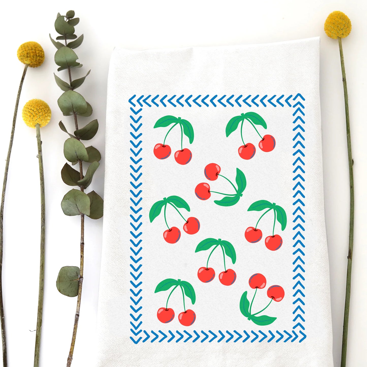 Cherry Drop Tea Towel