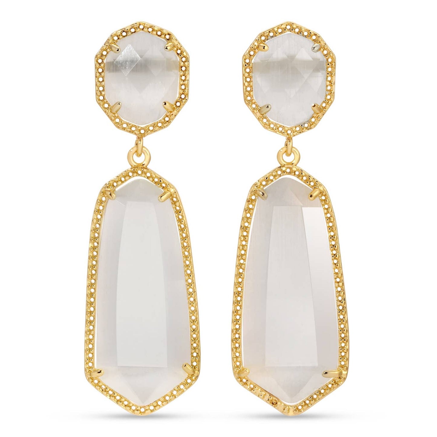 Double Drop Stone Earrings