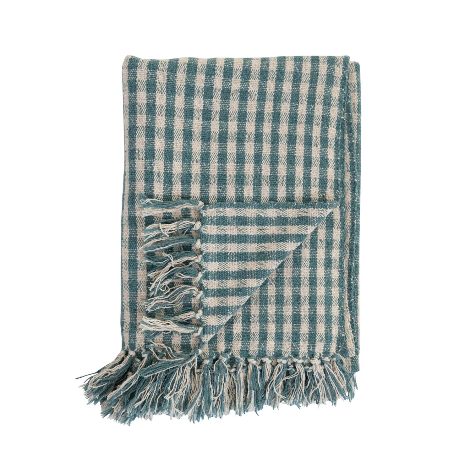 Gingham Fringed Throw