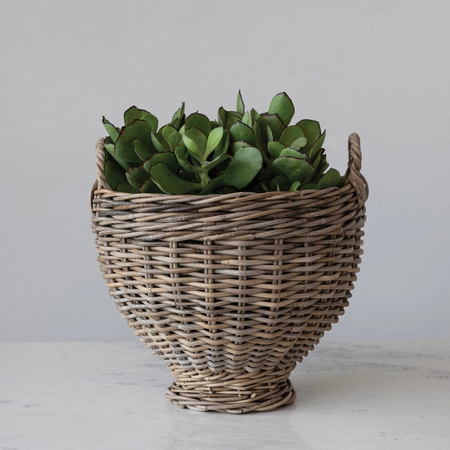 Footed Rattan Basket