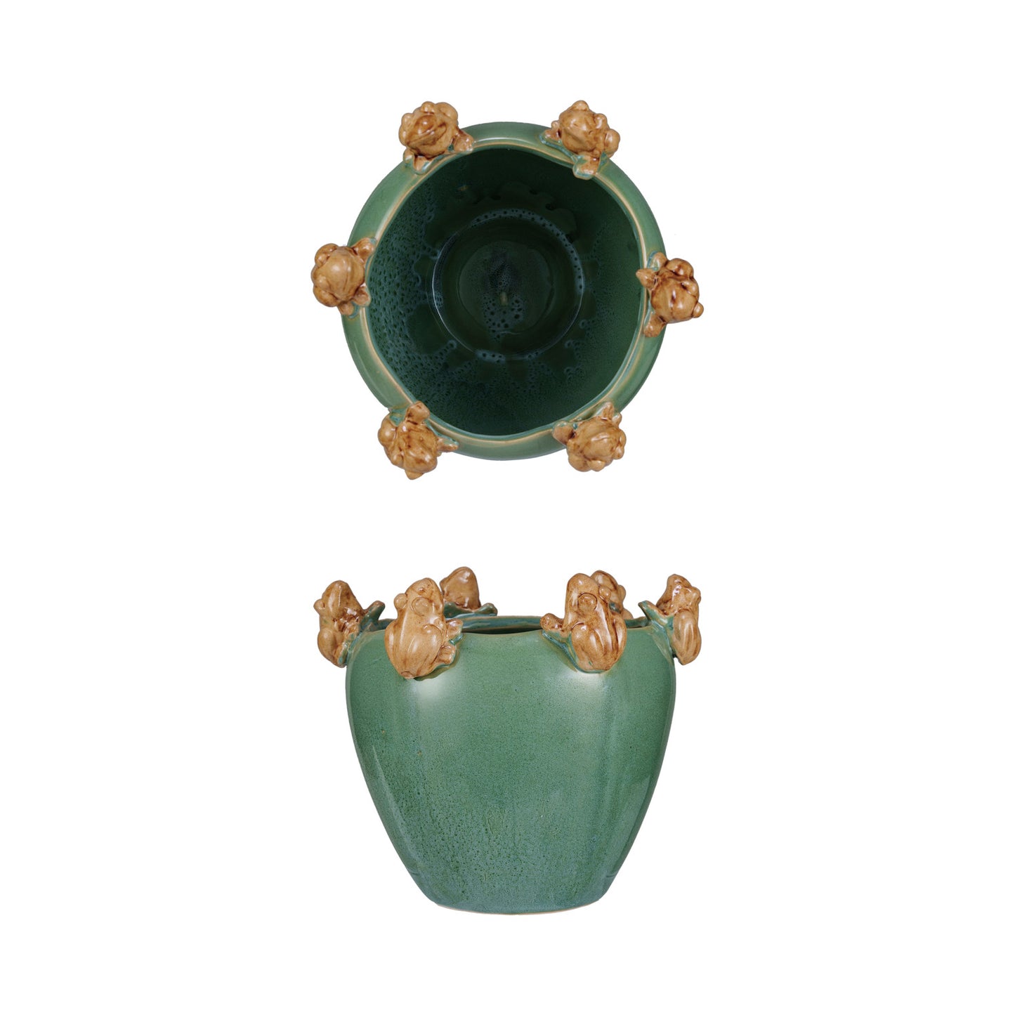 Frog Planter Green