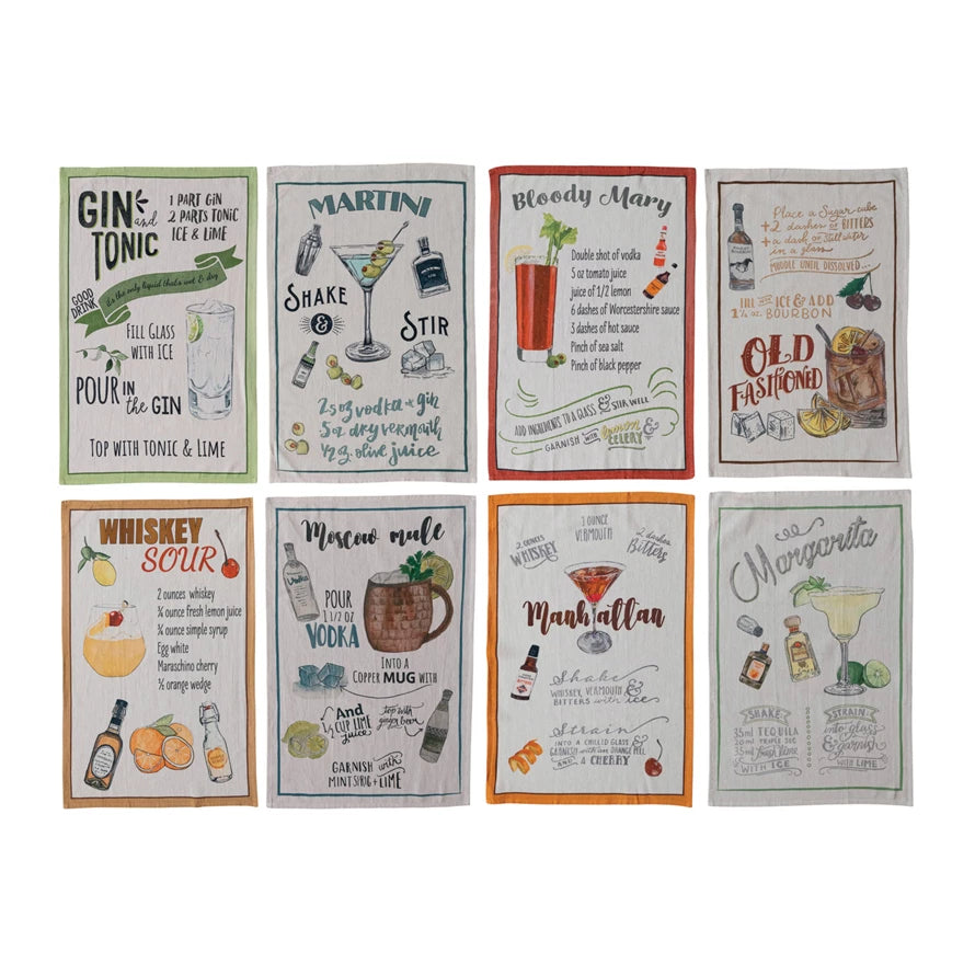Cocktail Recipe Tea Towel