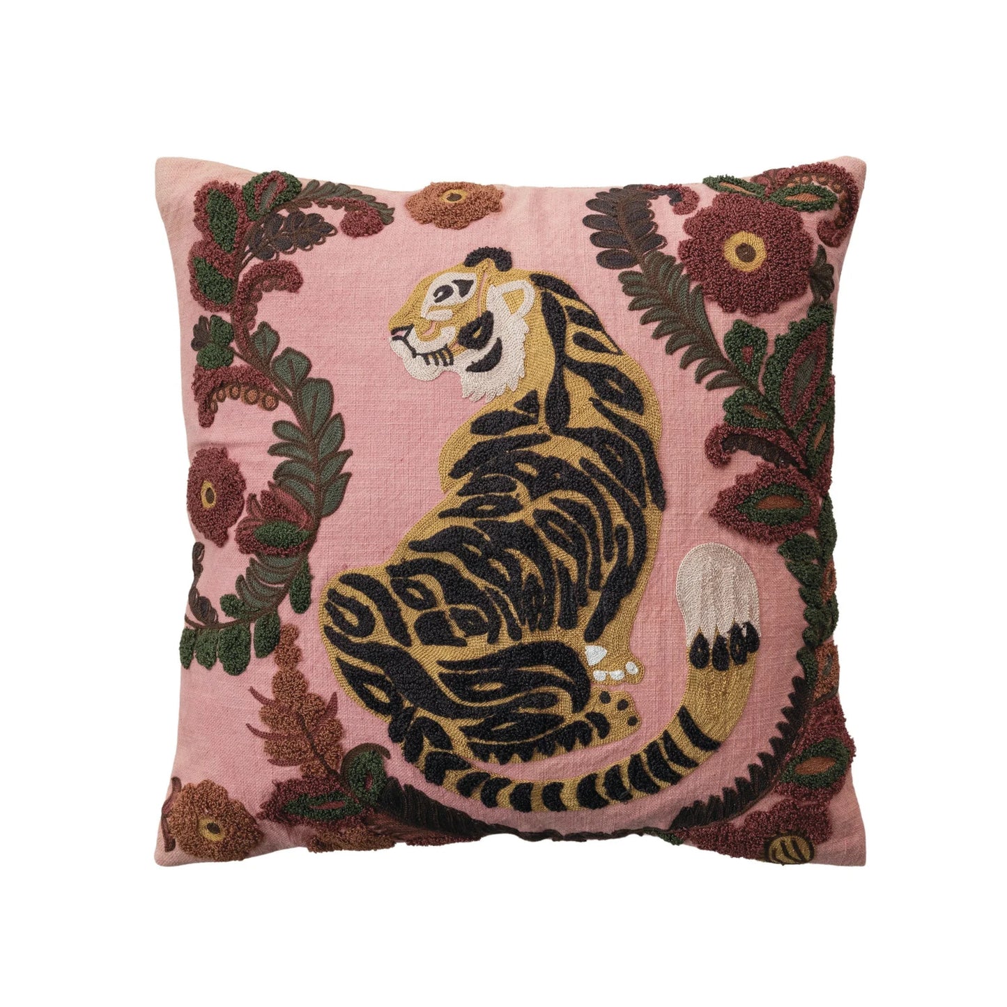 Tiger & Flowers Pillow
