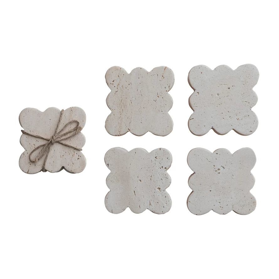 Travertine Coaster Set