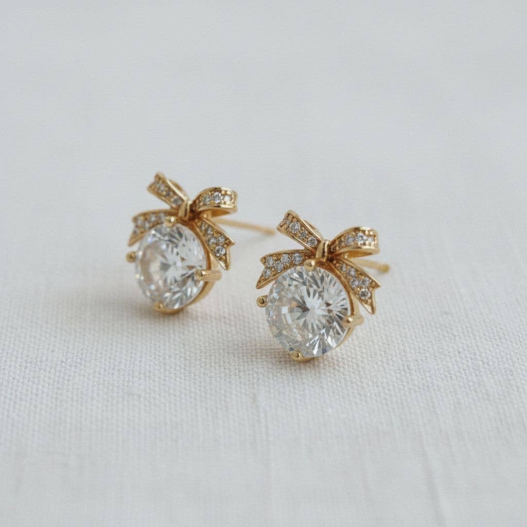 Bow Glitz Stud Earrings