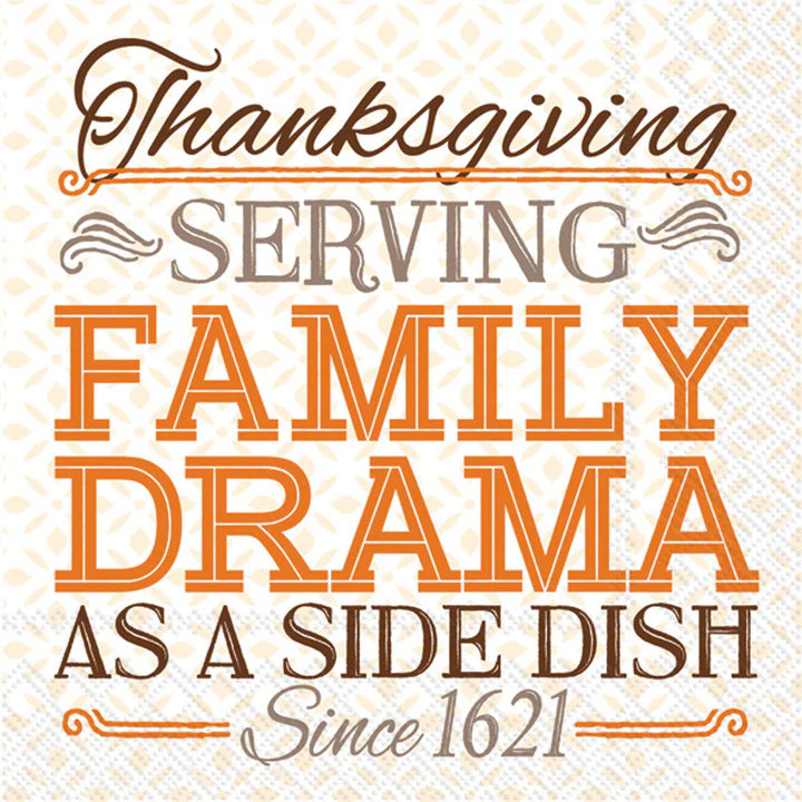 Serving Family Drama Cocktail Napkin