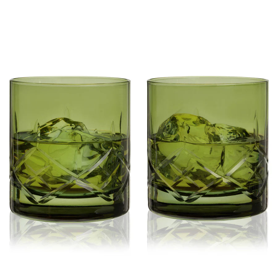 Admiral Crystal Green Rocks Glass