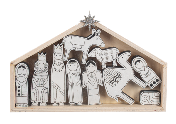Nativity Scene w/Creche Set