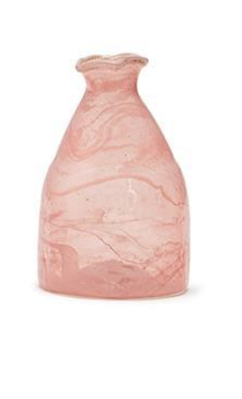 Pink Decorative Bottle / Vases with White Swirl (1)