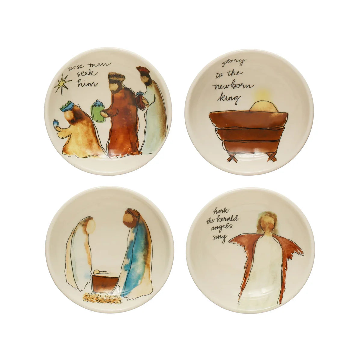 Round Nativity Dish