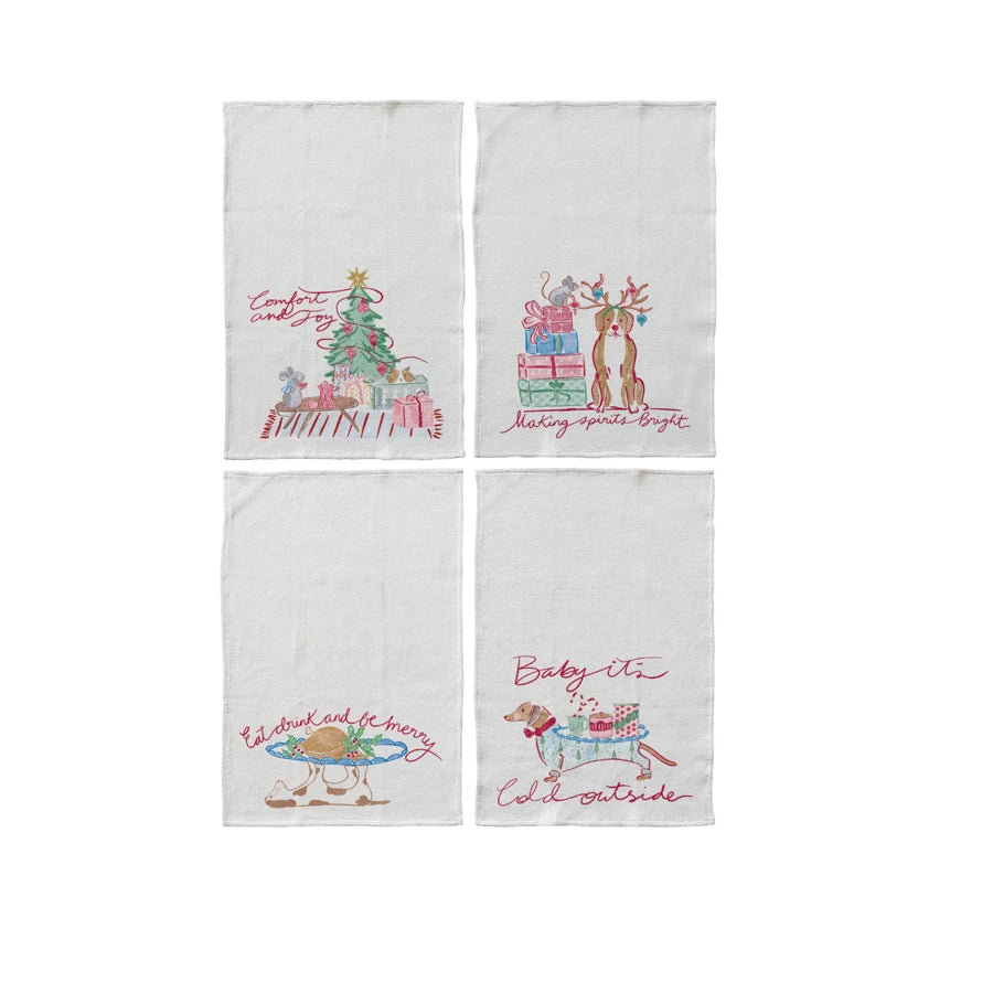 Holiday Pup Tea Towel