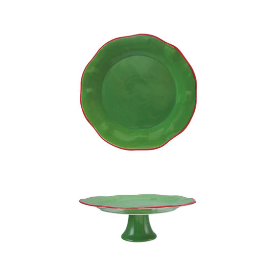 Scalloped Green Pedestal