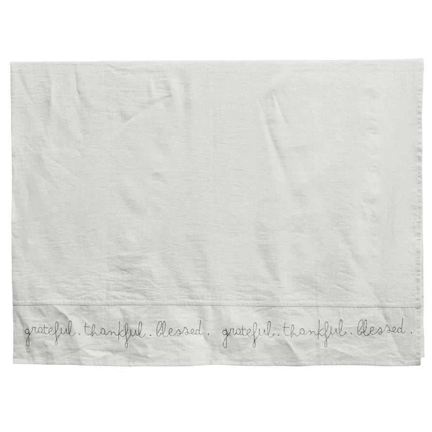 Linen Embr Tablecloth