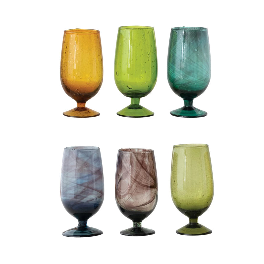 Hand Blown Stemmed Glasses