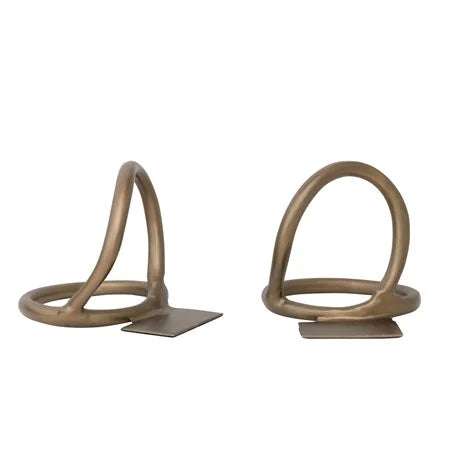 Metal Abstract Bookends 2set