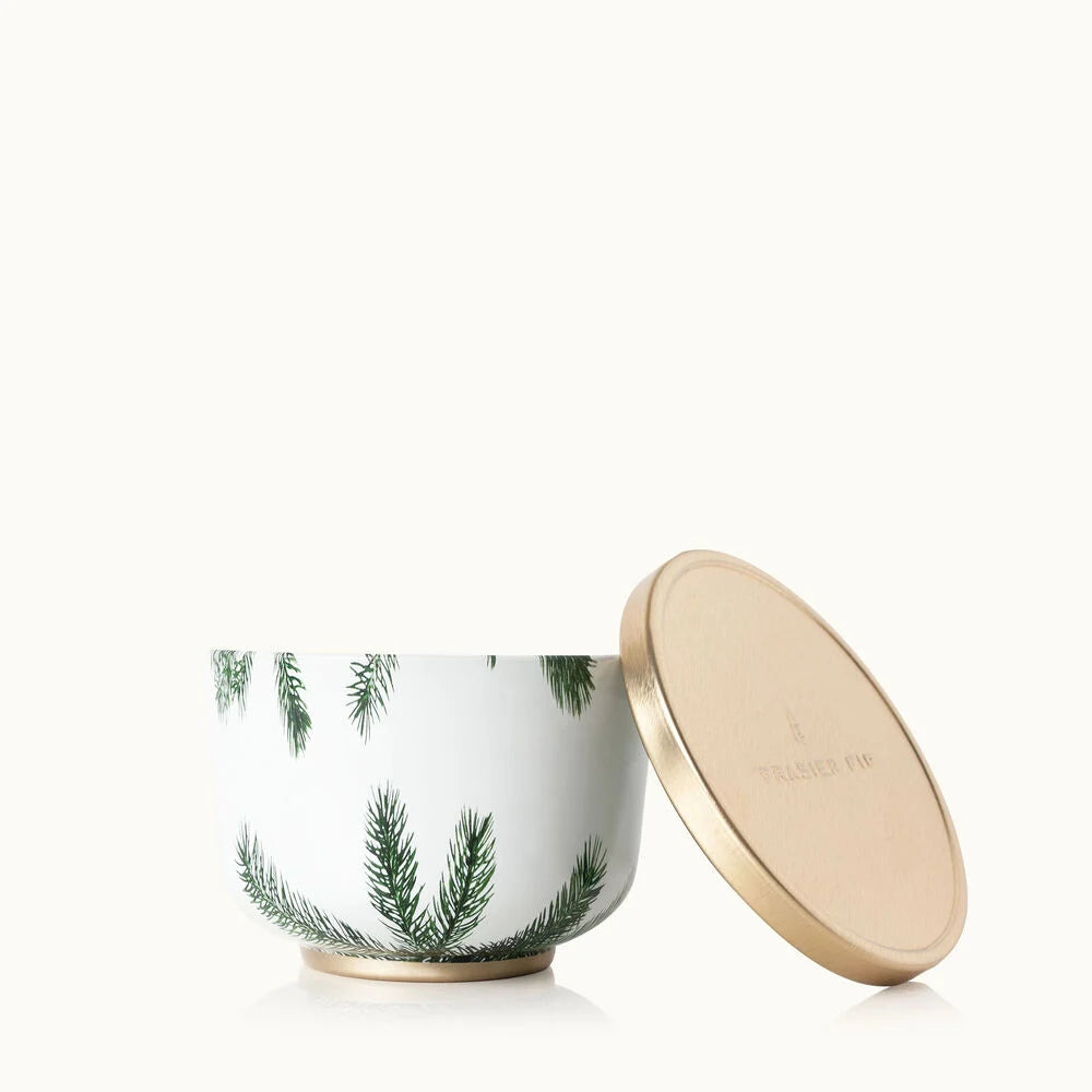 Frasier Fir Candle Tin Gold Lid