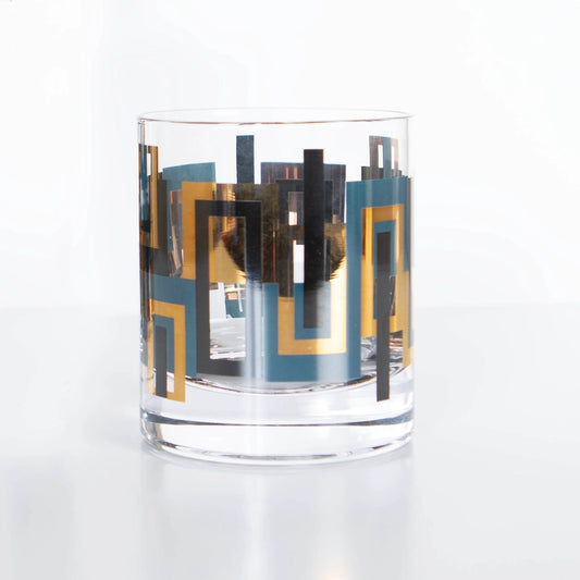 Mid Century Blue & Gold