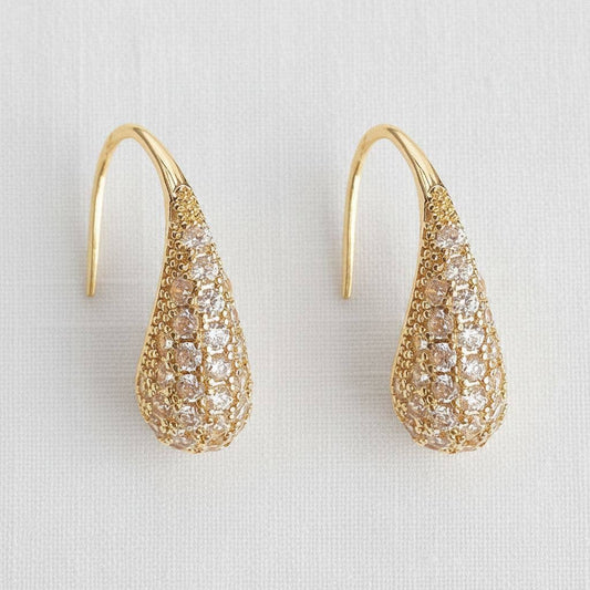 French Vintage Cubic Zirconia Drop Earrings