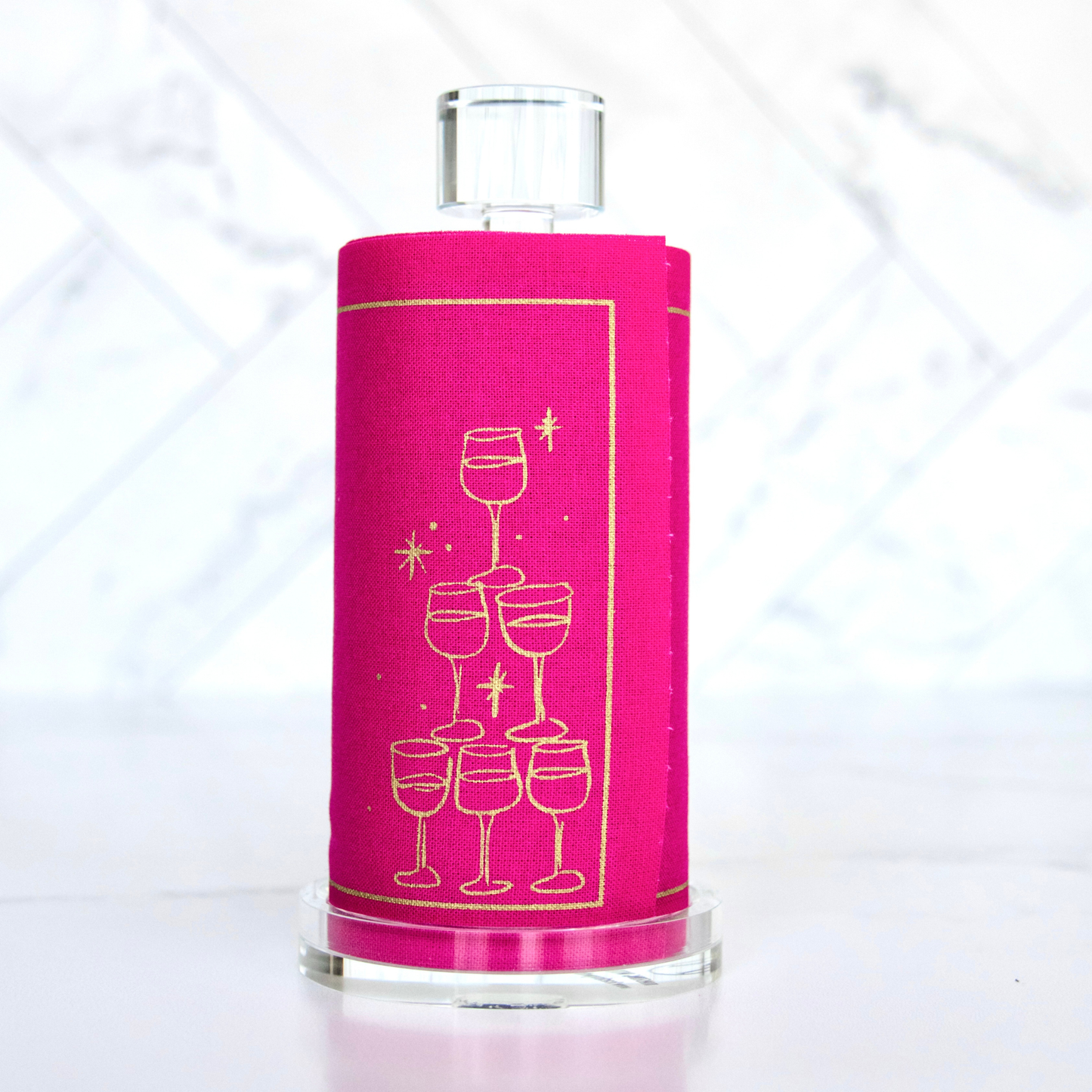 Cotton Cocktail Napkin Roll: Blush Bubbles