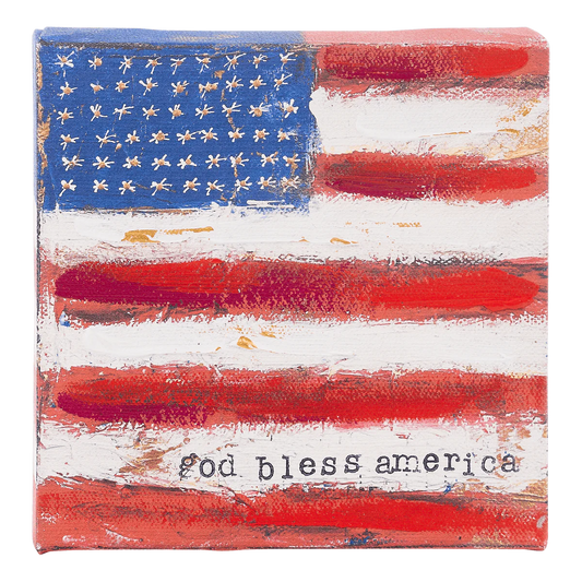 God Bless Flag Canvas