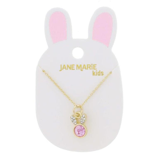 Kids Mini Clear & Pink Crystal Bunny