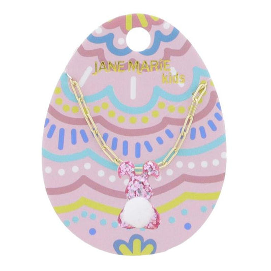 Kids Pink Glitter W/ White Pom Pom